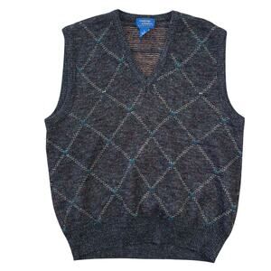 VTG Cambridge Classic Wool Blend Sweater Vest Mens M Dark Academia School Preppy